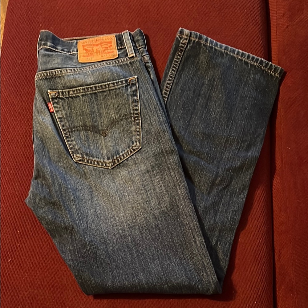 Levi's Blue Straight-Leg Jeans with Vintage Wash